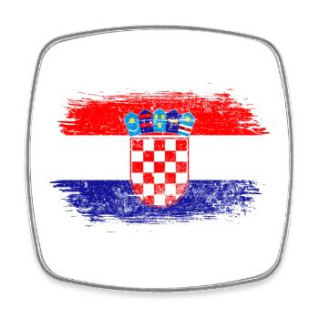Kroatien-Wappen-Kartenmontage - Viereckiger Kühlschrankmagnet - Weiß - Vorne