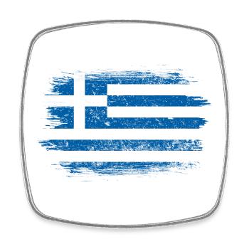 Brushed Greek Flag - Square fridge magnet - white - Front