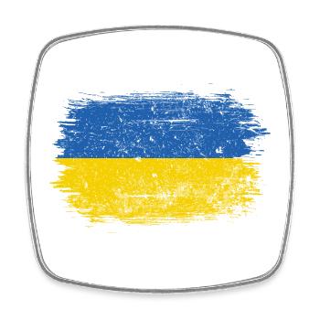 Ukraine Flag Brush Stroke - Square fridge magnet - white - Front