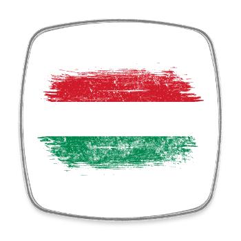 Hungarian Brush Flag Art - Square fridge magnet - white - Front