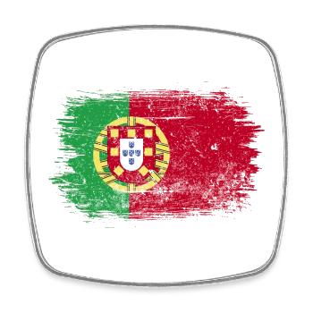 Portugiesische Flagge Pinselstrichkunst - Viereckiger Kühlschrankmagnet - Weiß - Vorne