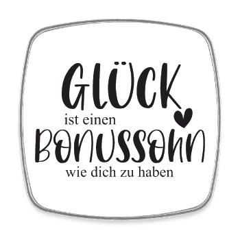 Sohn Bonussohn Stiefsohn Familie Geschenk Glück - Viereckiger Kühlschrankmagnet - Weiß - Vorne