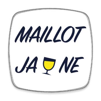 Maillot jaune - Magnet carré - blanc - Devant