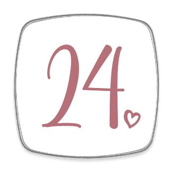 Süße Nummer 24, 24 Jahre alt, Geschenk zum 24. Geburtstag - Viereckiger Kühlschrankmagnet - Weiß - Vorne