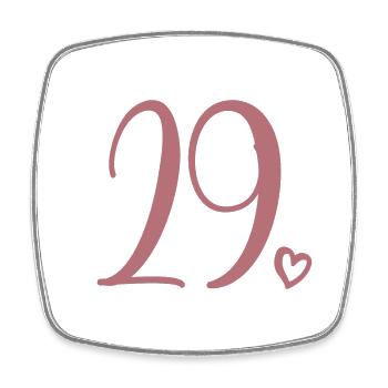 Cute Number 29, 29 Years Old, 29th Birthday Gift - Square fridge magnet - white - Front