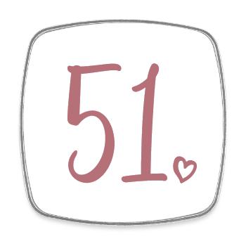 Cute Number 51, 51 Years Old, 51st Birthday Gift - Square fridge magnet - white - Front