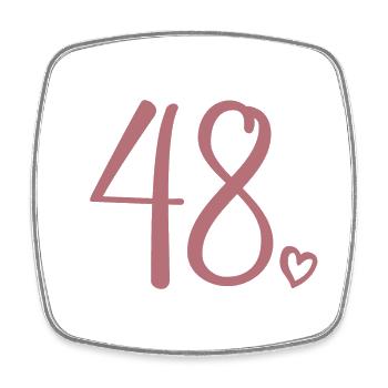 Süße Nummer 48, 48 Jahre alt, Geschenk zum 48. Geburtstag - Viereckiger Kühlschrankmagnet - Weiß - Vorne