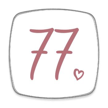 Cute Number 77, 77 Years Old, 77th Birthday Gift - Square fridge magnet - white - Front