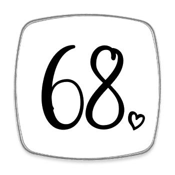Süße Nummer 68, 68 Jahre alt, 68. Geburtstag Geschenk - Viereckiger Kühlschrankmagnet - Weiß - Vorne