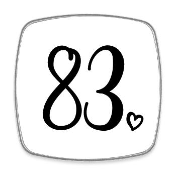 Cute Number 83, 83 Years Old, 83rd Birthday Gift - Square fridge magnet - white - Front