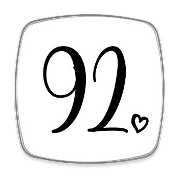Cute Number 92, 92 Years Old, 92nd Birthday Gift - Square fridge magnet - white - Front