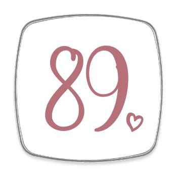 Cute Number 89, 89 Years Old, 89th Birthday Gift - Square fridge magnet - white - Front