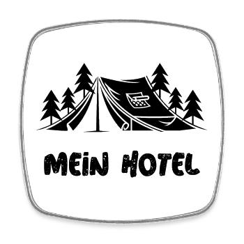 Mein Hotel Zelten Natur Wildnis Camping - Viereckiger Kühlschrankmagnet - Weiß - Vorne