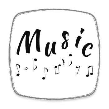 Schriftzug music, beste musiksprüche, musiker - Viereckiger Kühlschrankmagnet - Weiß - Vorne