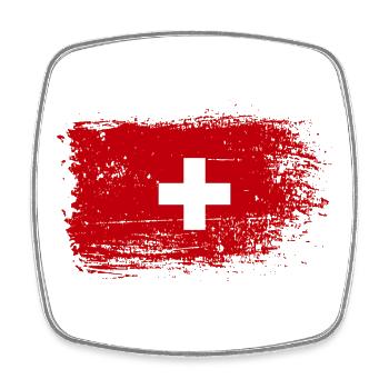 Distressed Swiss Flag Emblem - Square fridge magnet - white - Front