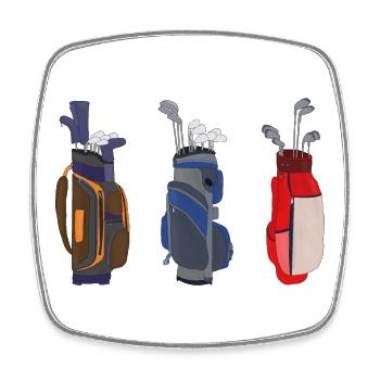 Tolle Golftaschen - Viereckiger Kühlschrankmagnet - Weiß - Vorne