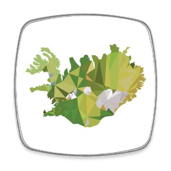 Islande Holiday Road Road Ring Road Glacier - Magnet carré - blanc - Devant