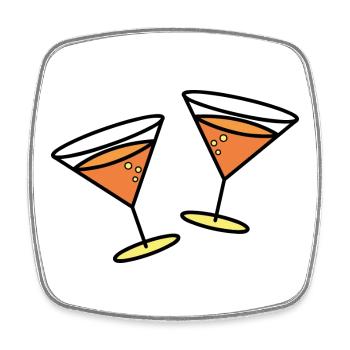 Cocktails to celebrate - Square fridge magnet - white - Front