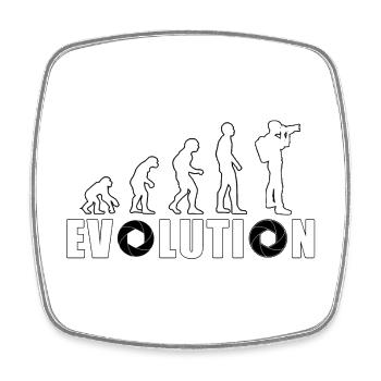 EVOLUTION FOTOGRAFIE Foto Blende Kamera Geschenk - Viereckiger Kühlschrankmagnet - Weiß - Vorne