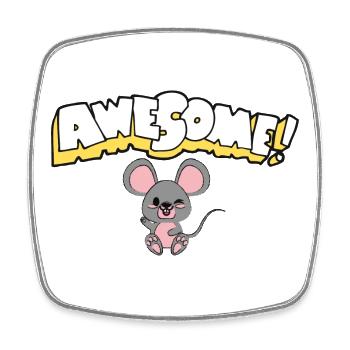 Großartiger Maus-Cartoon-Cheer - Viereckiger Kühlschrankmagnet - Weiß - Vorne