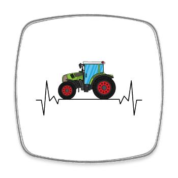 Traktor - Viereckiger Kühlschrankmagnet - Weiß - Vorne