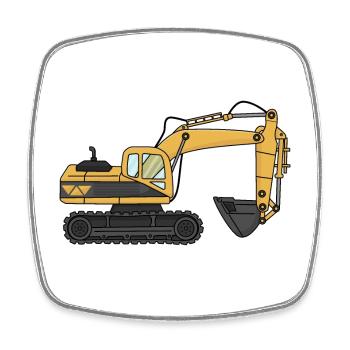 Bagger - Viereckiger Kühlschrankmagnet - Weiß - Vorne