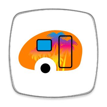 Caravan Wohnwagen Palmen Verlauf Camper Sommer Fun - Viereckiger Kühlschrankmagnet - Weiß - Vorne