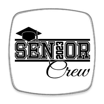 Senior 2023 Crew Proud Crew of Graduated - Square fridge magnet - white - Front