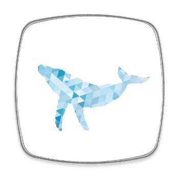 Humpback - Viereckiger Kühlschrankmagnet - Weiß - Vorne