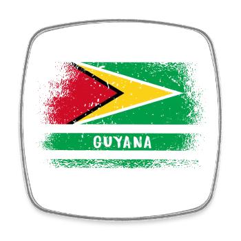 Drapeau vintage guyanais - Magnet carré - blanc - Devant
