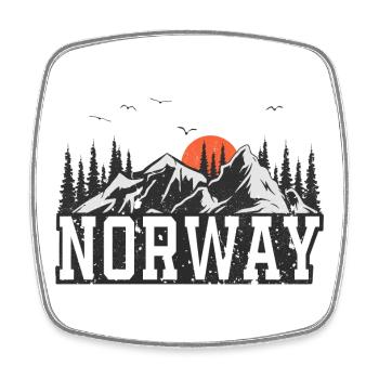 Norwegen - Viereckiger Kühlschrankmagnet - Weiß - Vorne