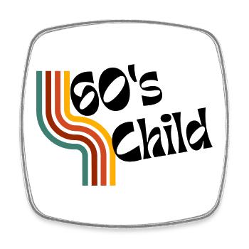 60s child - Retro Birthday - Square fridge magnet - white - Front