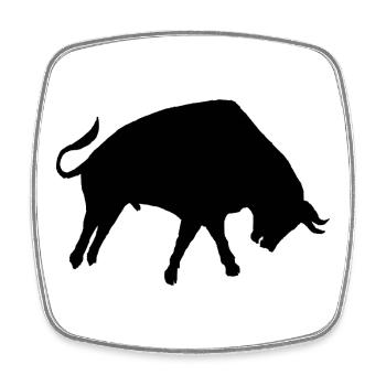 BLACK BULL Kreation Louis RUNEMBERG © Adagp - Viereckiger Kühlschrankmagnet - Weiß - Vorne