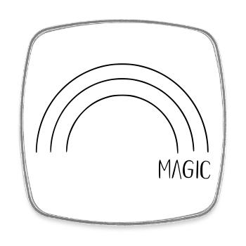 Magic Rainbow - Square fridge magnet - white - Front