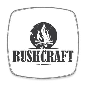 bushcraft used look survival symbol wild Feuer - Viereckiger Kühlschrankmagnet - Weiß - Vorne
