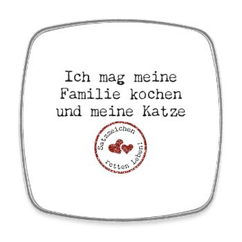 Satzzeichen retten Leben - ich mag meine Familie - Viereckiger Kühlschrankmagnet - Weiß - Vorne