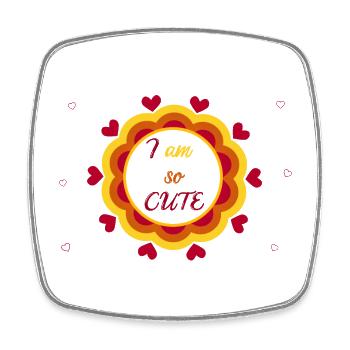 mandala coeur ultra mignon - Magnet carré - blanc - Devant