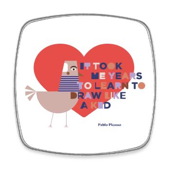 FAMOUS ARTIST - Square fridge magnet - white - Front