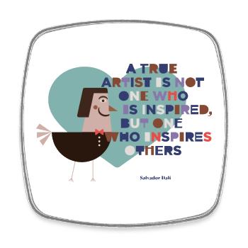 Famous Artist - Square fridge magnet - white - Front