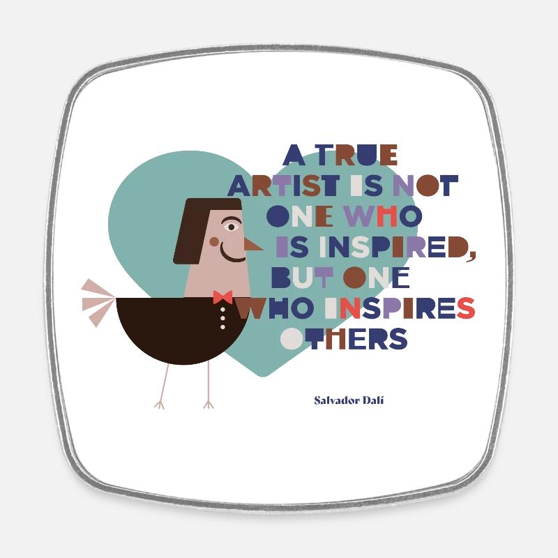 Famous Artist - Square fridge magnet - white