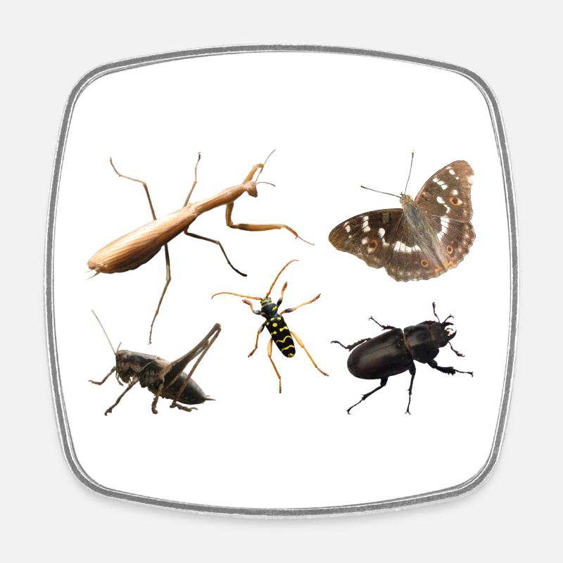 Insects - Square fridge magnet - white