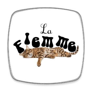 La flemme - Magnet carré - blanc - Devant