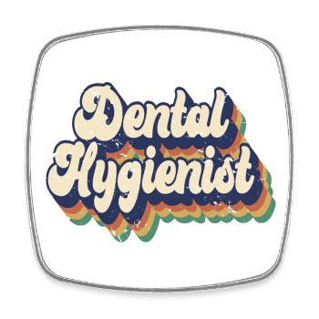 Rétro Hygiéniste dentaire Est. 2023 Dentiste diplômé - Magnet carré - blanc - Devant