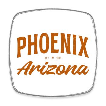 Phoenix Arizona Vintage Schriftzug - Viereckiger Kühlschrankmagnet - Weiß - Vorne