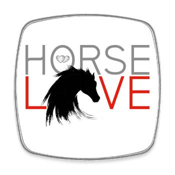Horse riding horse lovers horse's head mane dear - Square fridge magnet - white - Front