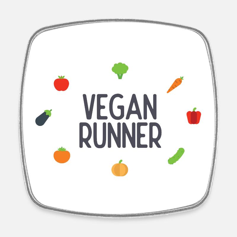 Vegan Runner - Square fridge magnet - white