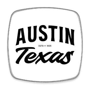 Austin, Texas USA : Conception de l’année de fondation - Magnet carré - blanc - Devant