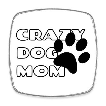 Maman folle de chien. Maman chien # - Magnet carré - blanc - Devant