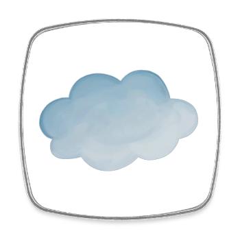 Cloud weather light blue - Square fridge magnet - white - Front
