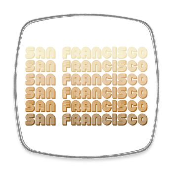 San Francisco Gradient Repeats - Viereckiger Kühlschrankmagnet - Weiß - Vorne